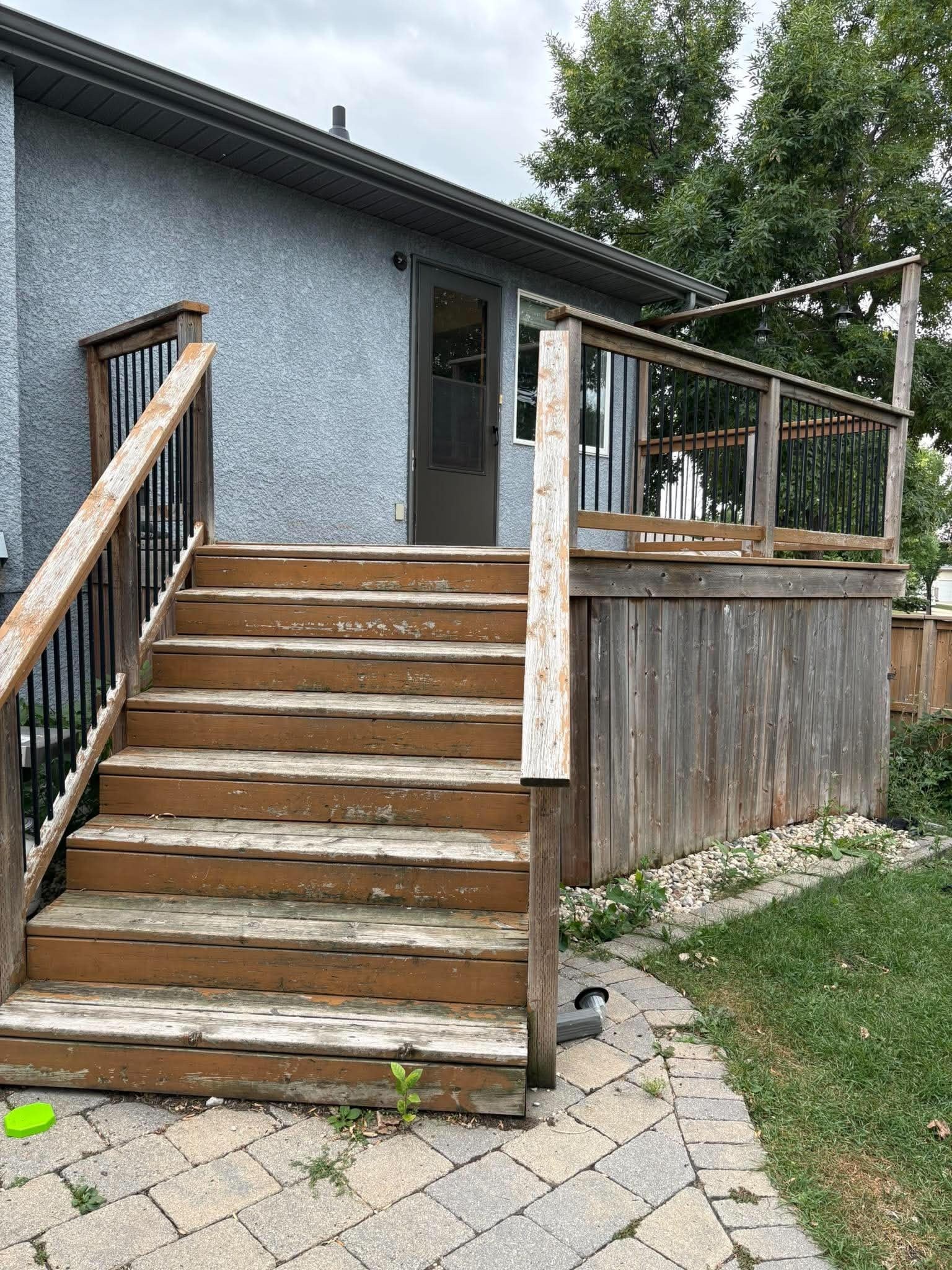 Original Deck Condition — Peeling & Worn